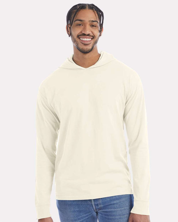 ComfortWash by Hanes Garment-Dyed Jersey Hooded Long Sleeve T-Shirt - GDH280