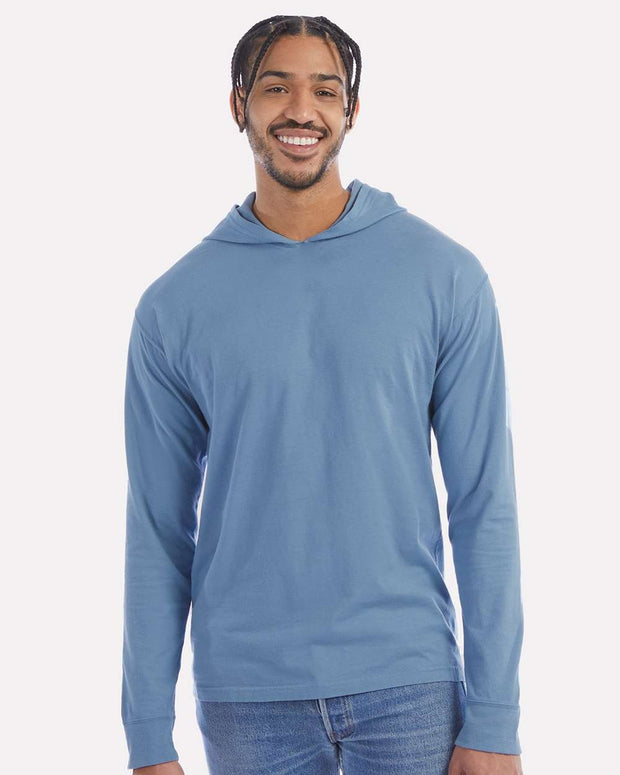 ComfortWash by Hanes Garment-Dyed Jersey Hooded Long Sleeve T-Shirt - GDH280